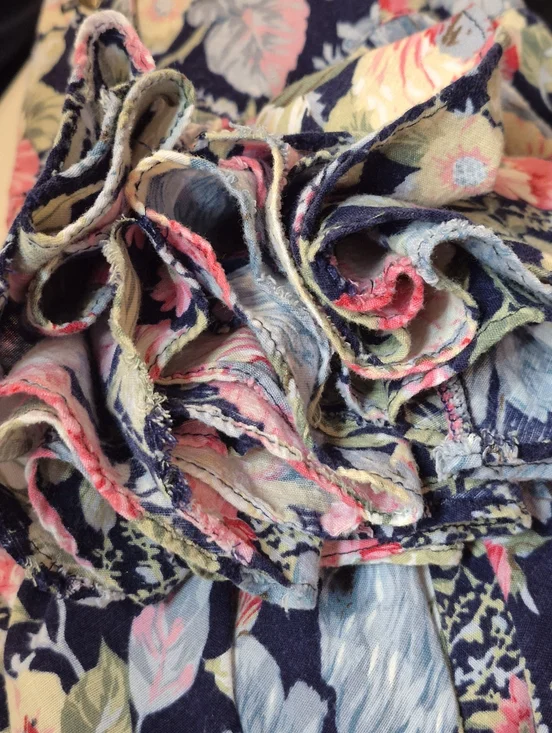 Vintage Les Modes Jolibel Floral Cottagecore Dress Romantic Prairie Tie Hearts - Picture 12 of 17